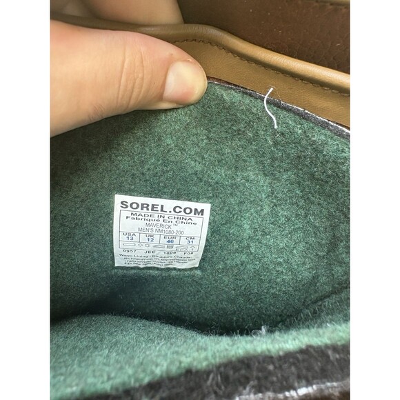 Sorel Maverick Waterproof SNOW Boot Brown Leather NM1080-200 Mens Size 13 TALL - Picture 6 of 7